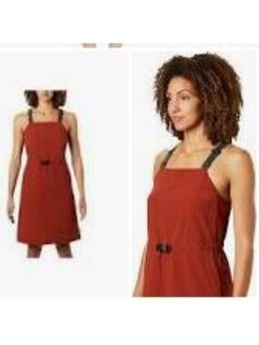 Mountain Hardwear Freefall Halter Dress Medium Burnt Orange Athleisure